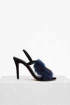 French Connenction Nina Fur Strappy Sandal