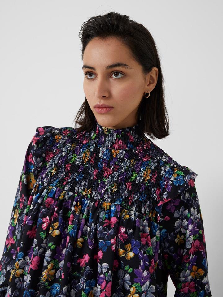 French Connection Alianna Drape Smocked Top