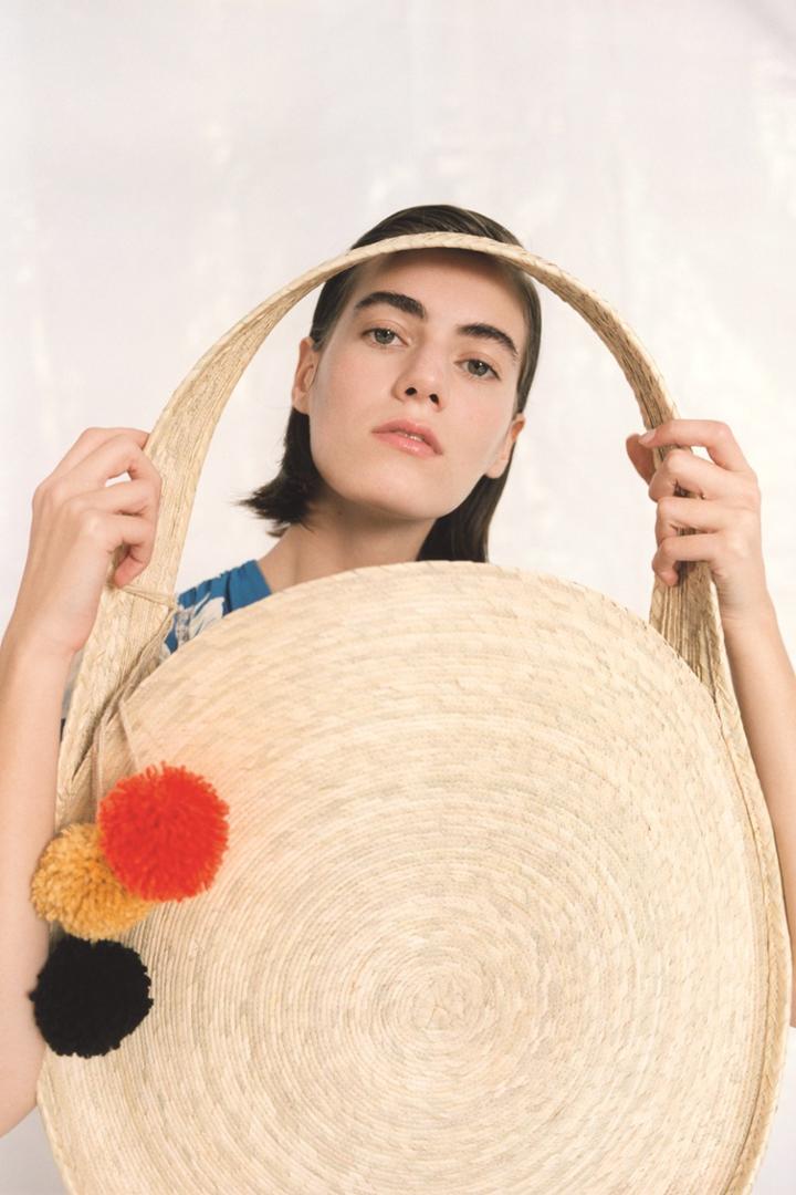 French Connection Kai Palm Leaf Circle Bag