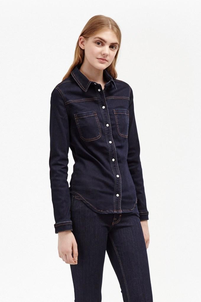 French Connection Indigo Snug Fit Denim Western Shirt