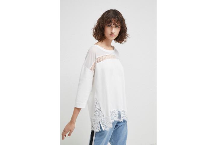 French Connection Delos Jersey Slash Neck Top