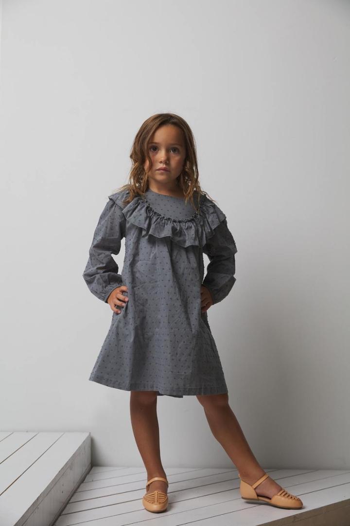 French Connection Cotton Ruffle Clip Dot Dress