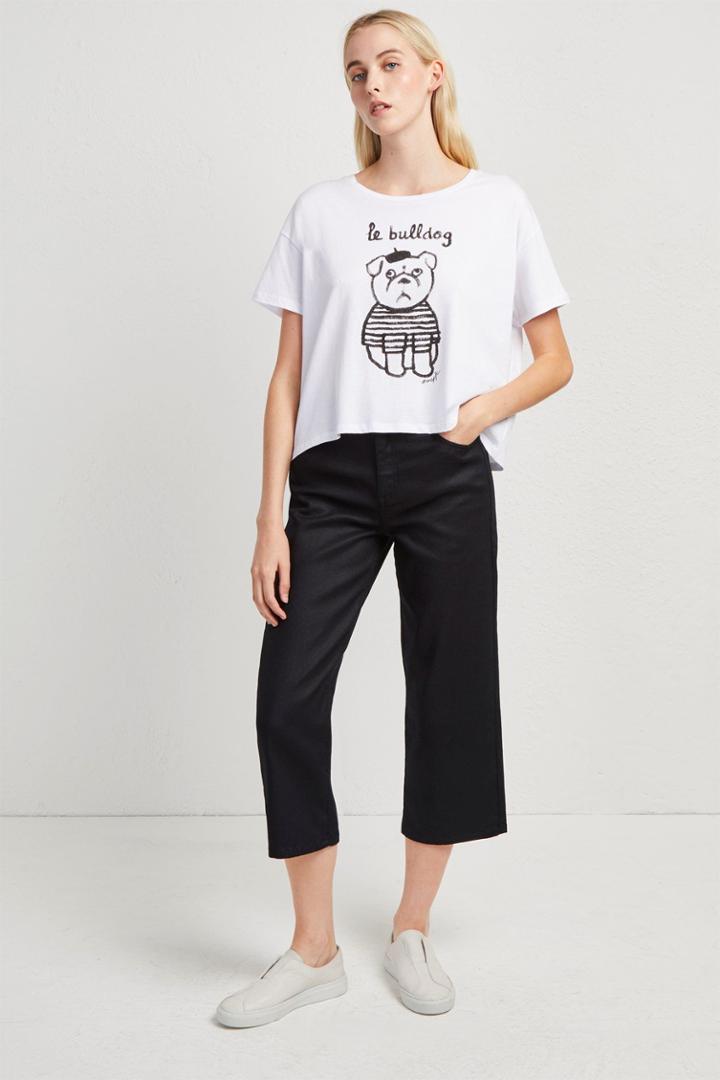 French Connenction Raisa Shine Denim Culottes