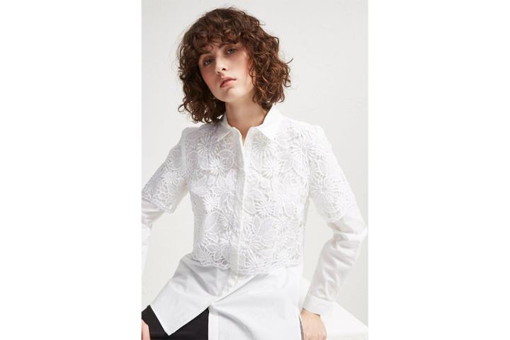 French Connection Southside Mix Lace Shirt