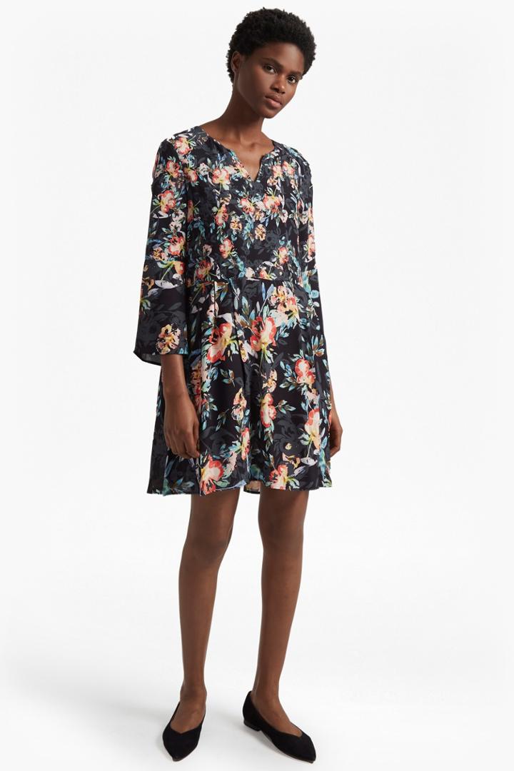 Fcus Delphine Crepe Mix Bell Sleeve Dress