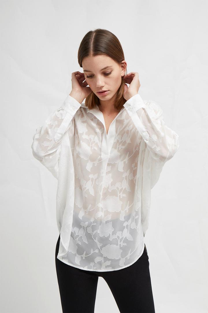 French Connenction Clarita Fil Coupe Pop Over Shirt