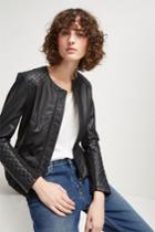 French Connenction Stephanie Faux Leather Quilted Jacket