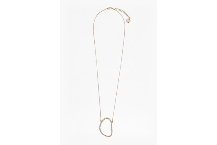 French Connection Crystal Oval Pendant Necklace