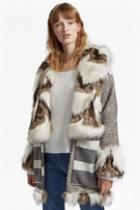 Fcus Noemi Coating Faux Fur Trim Coat
