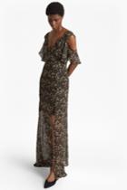 Fcus Halle Crinkle Floral Cold Shoulder Maxi Dress