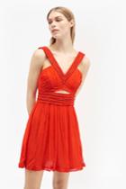 French Connection Embellished Maize Knots Chiffon Dress