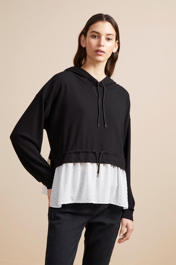 French Connenction Cantin Double Face Jersey Hooded Top