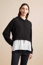 French Connenction Cantin Double Face Jersey Hooded Top