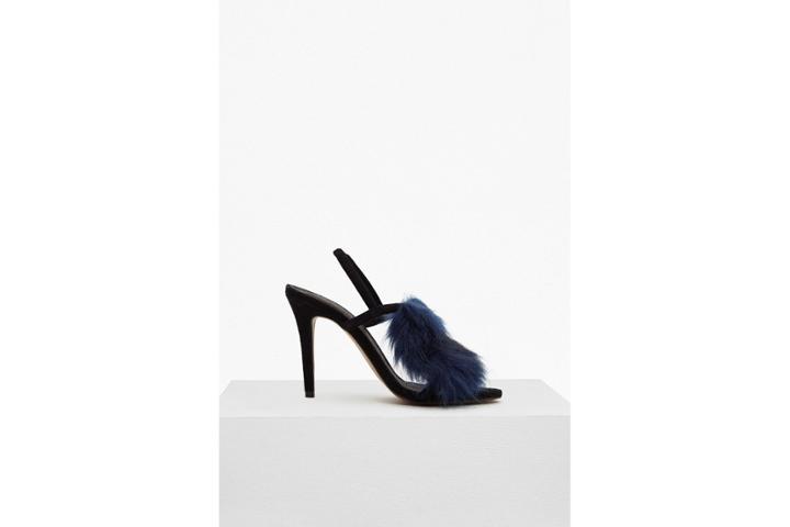 French Connection Nina Fur Strappy Sandal