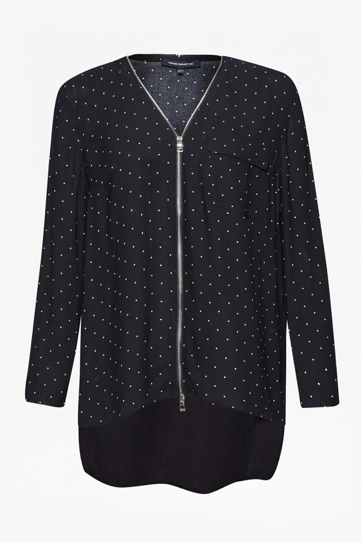 French Connection Belle Spot Crepe Blouse