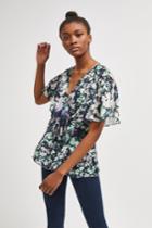 French Connenction Dreda Georgette Floral Wrap Top