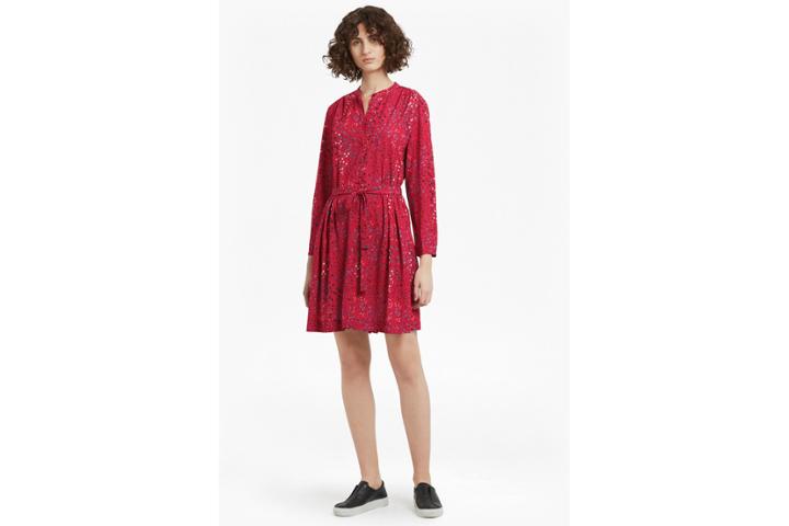 French Connection Frances Drape Tie Waist Dress