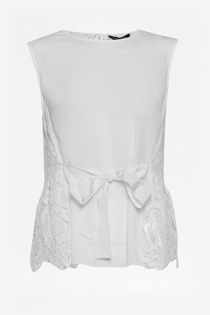 French Connection Midnight Plains Tie Up Lace Top