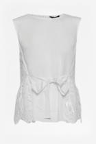 French Connection Midnight Plains Tie Up Lace Top