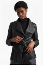Fcus Margarette Faux Leather Wrap Over Jacket