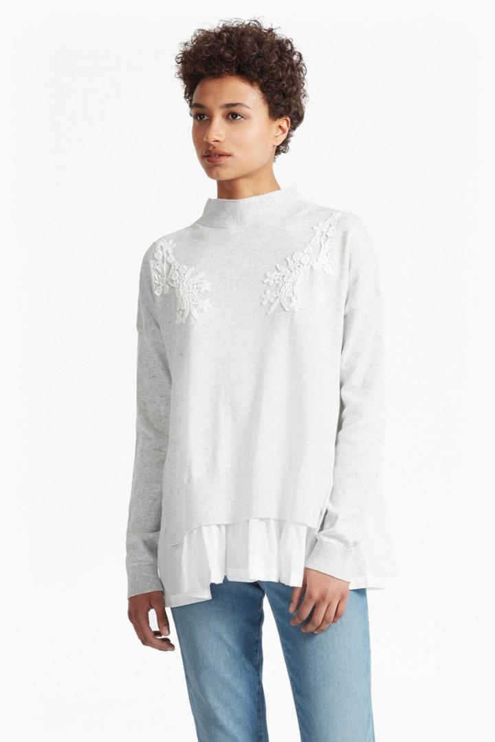 French Connection Spring Alice Frill Hem Embroidered Jumper