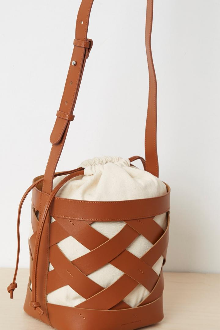 French Connenction Turner Recycled Leather Bucket Bag