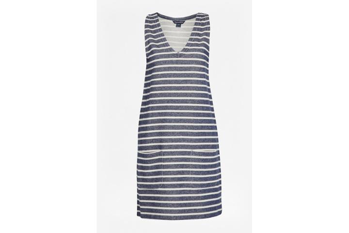 French Connection Normandy Stripe Vneck Sleeveless Dress