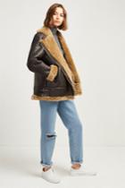 French Connenction Night Toscana Shearling Jacket