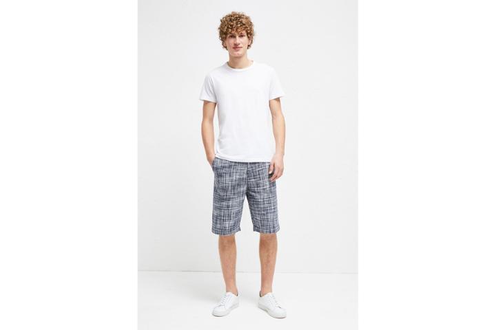 French Connection Linen Chambray Gingham Shorts