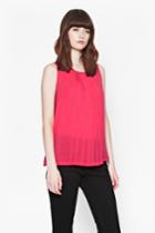 French Connection Polly Plains Sleeveless Pleated Top