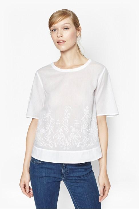 French Connection Delphine Embroidered Cotton Top
