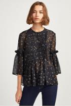 French Connenction Mahi Sheer Floral Blouse