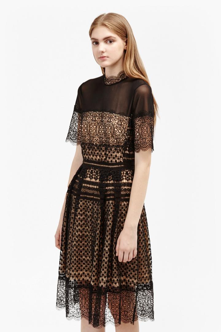 French Connection Anouk Lace Flared Dress
