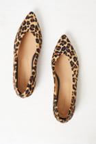 French Connection Naya Pointed Leopard Print Flats