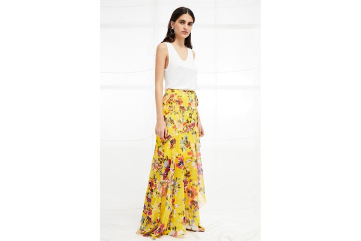 French Connection Linosa Crinkle Wrapover Maxi Skirt