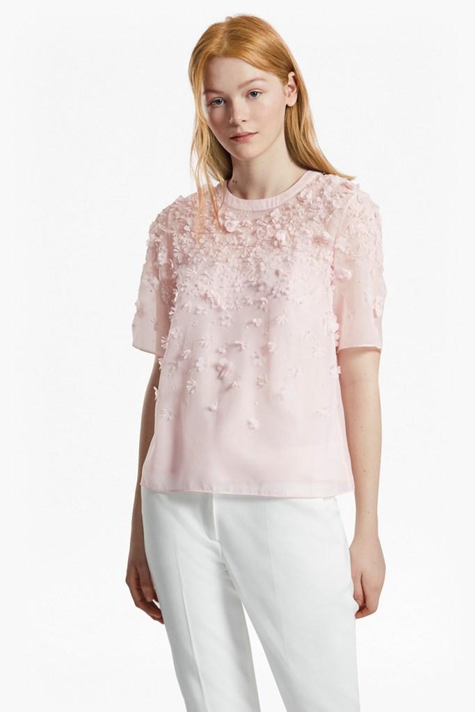French Connection Agnes Floral Applique Top