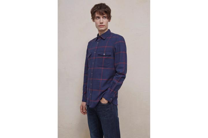French Connection Windowpane Flannel Shirt
