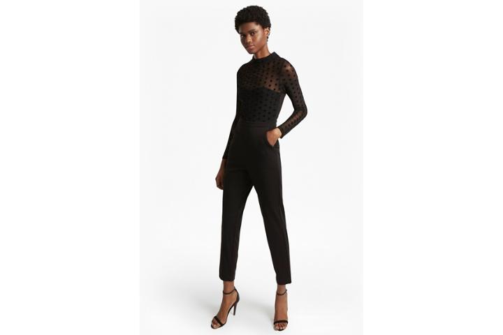French Connection Lea Mesh Jersey High Neck Jumpsuit