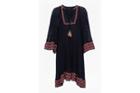 French Connection Adanna Crinkle Embroidered Smock Dress