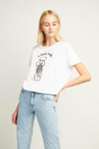 French Connenction Le Poodle Cropped Slogan T-shirt