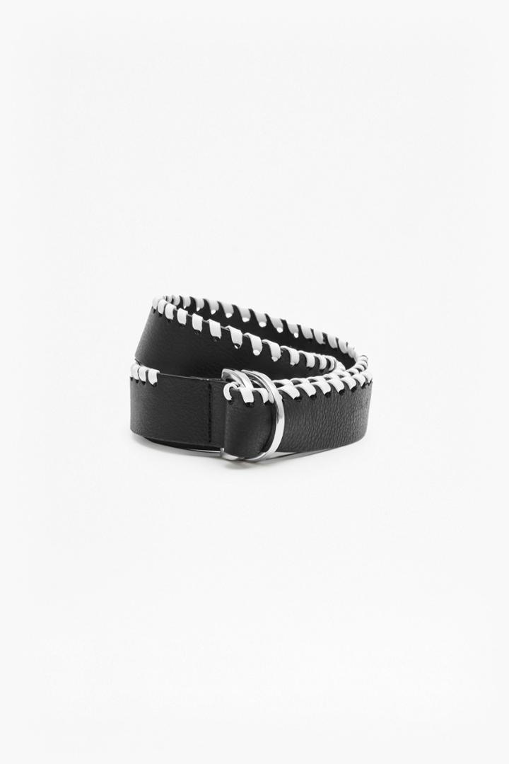 French Connection Whipstitch Leather Belt