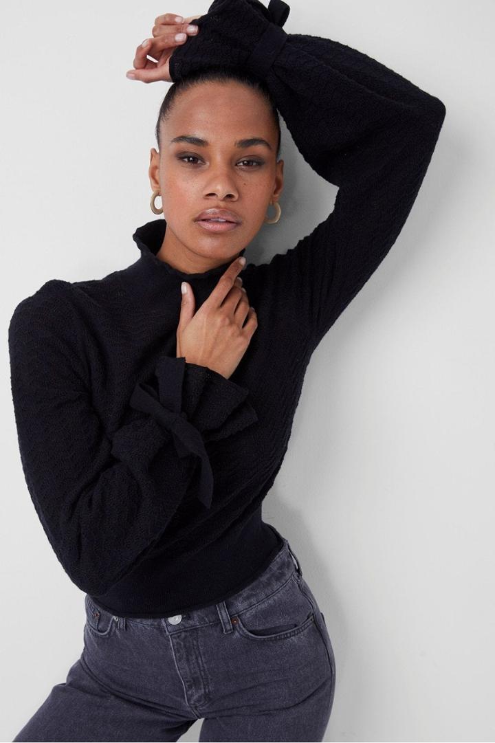 French Connection Marcela Lace Collared Sweater
