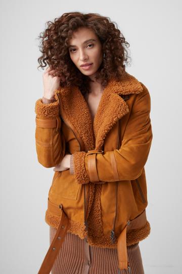 French Connection Favosi Shearling Coat