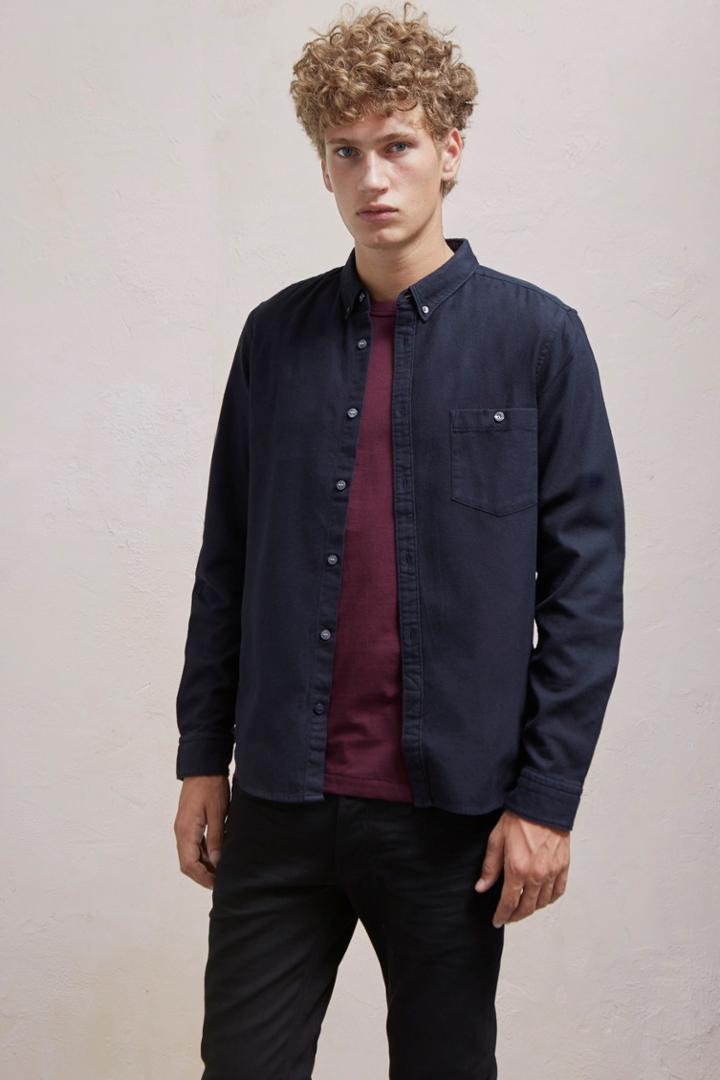 French Connenction Classic Flannel Plain Shirt
