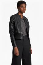 French Connenction Sandra Faux Leather High Collar Biker Jacket