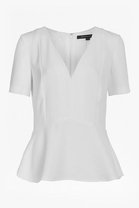 French Connection Arrow Crepe Peplum Top