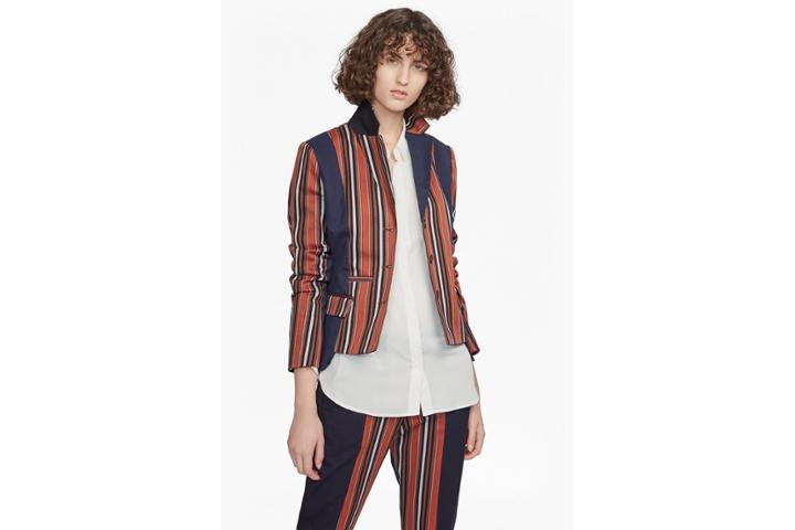 French Connection Dovie Stripe Suiting Mix Jacket