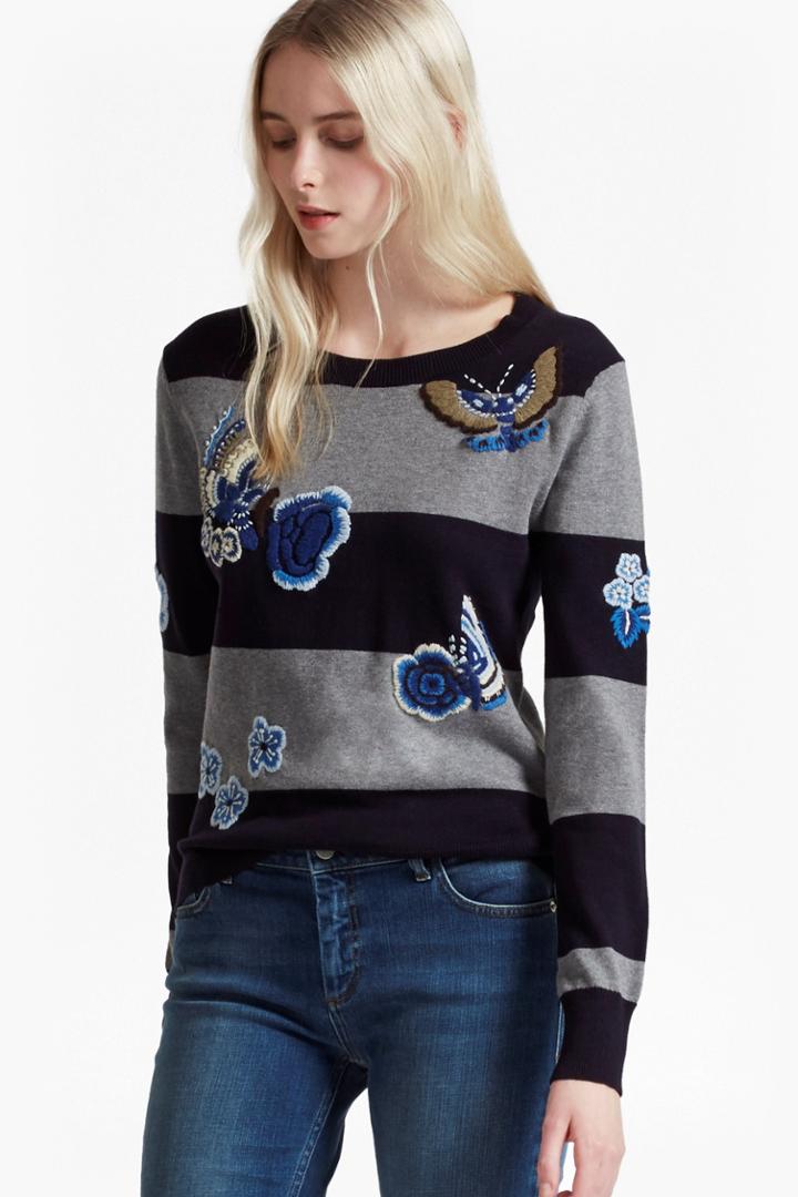 French Connection Rsvp Argento Embroidered Patch Jumper