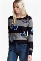 French Connection Rsvp Argento Embroidered Patch Jumper