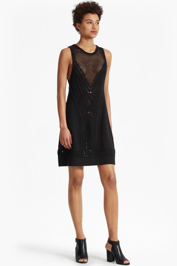 French Connection Engineered Crochet Knit Dress